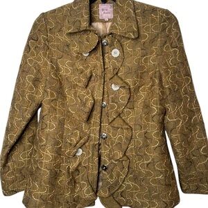 Young Essence Olive Ruffled Blazer